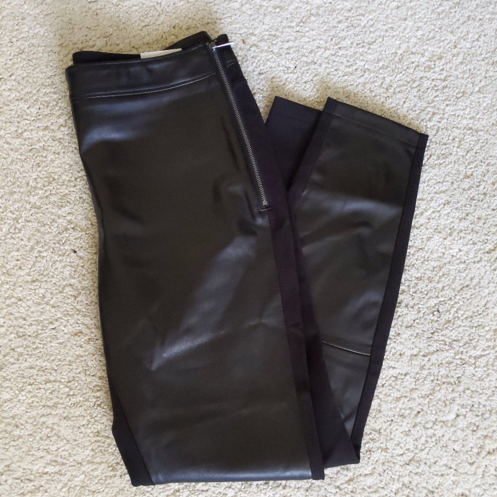 Vegan leather front legging